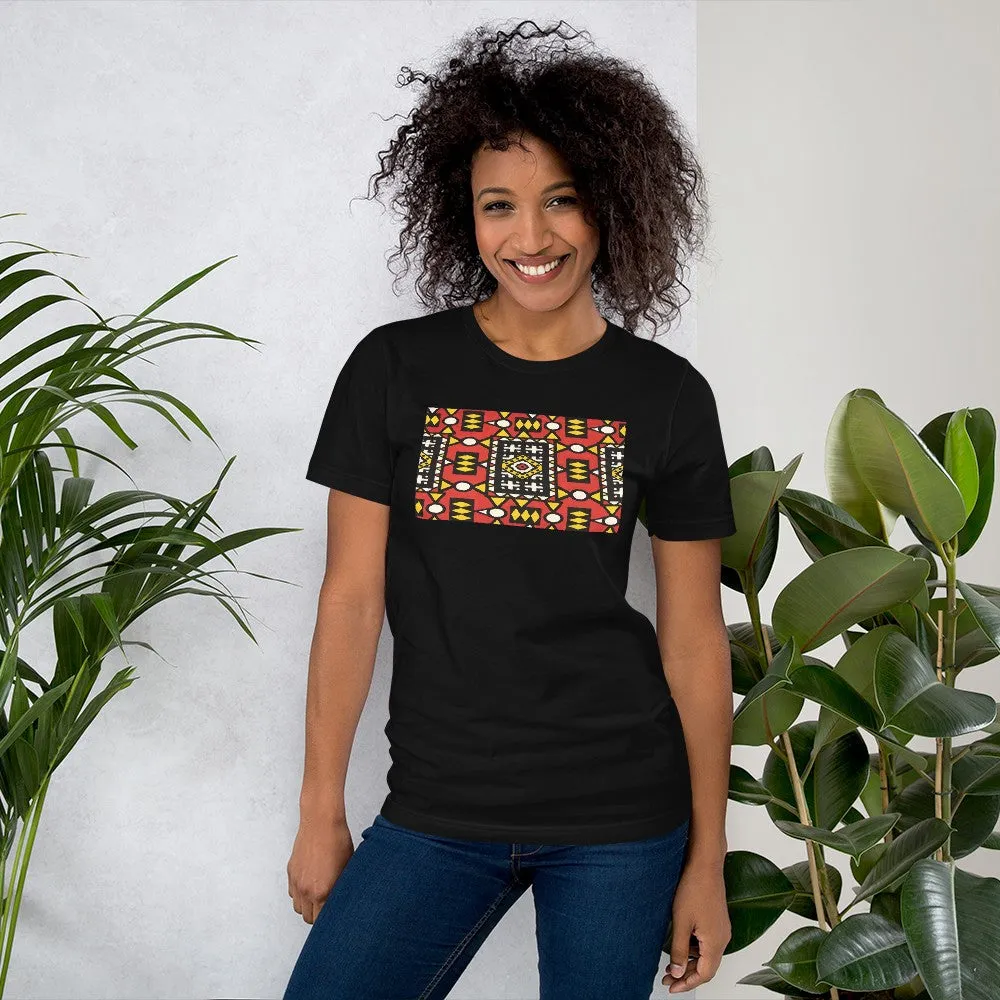 Red African Print Color Short-Sleeve Unisex T-Shirt