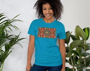 Red African Print Color Short-Sleeve Unisex T-Shirt
