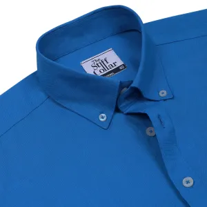 Sapphire Blue Button Down Cotton Linen Shirt