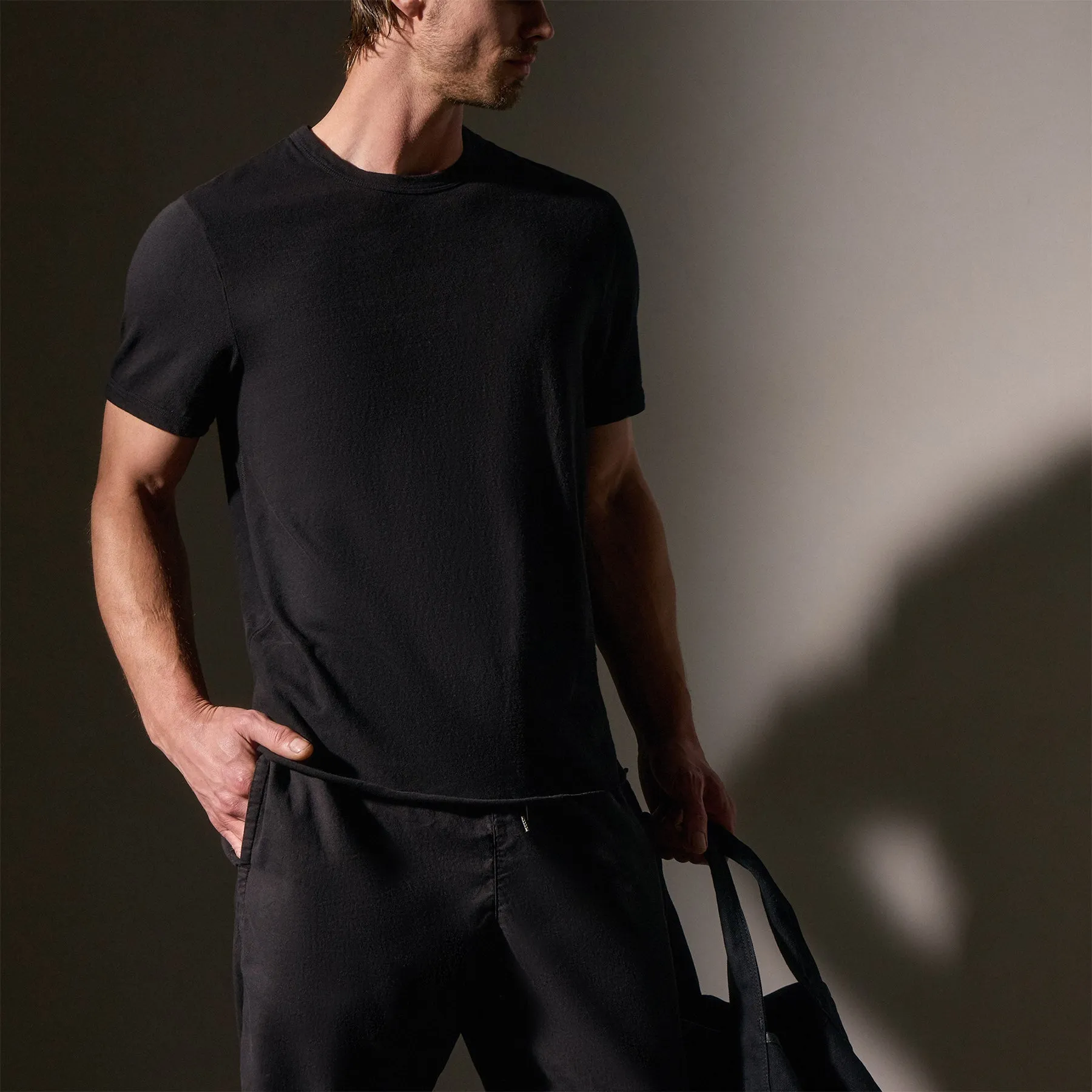 Slub Jersey Short Sleeve Crew - Black