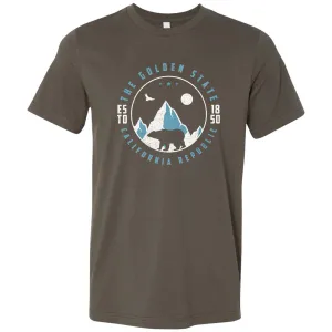 Snowy California Mountains Asst Colors Mens Lightweight Fitted T-Shirt/tee