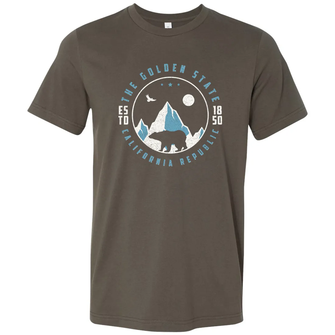 Snowy California Mountains Asst Colors Mens Lightweight Fitted T-Shirt/tee