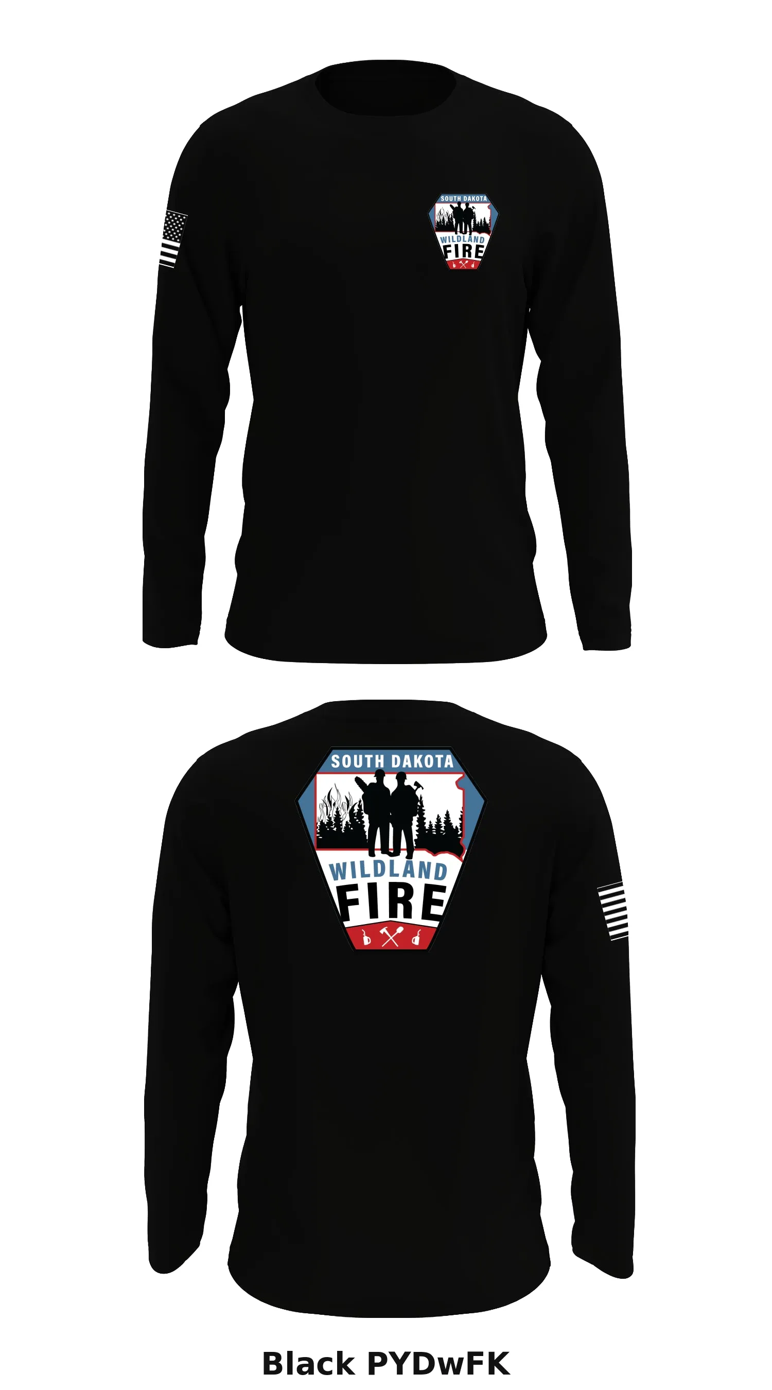 South Dakota Wildland Fire Store 1 Core Men's LS Performance Tee - PYDwFK
