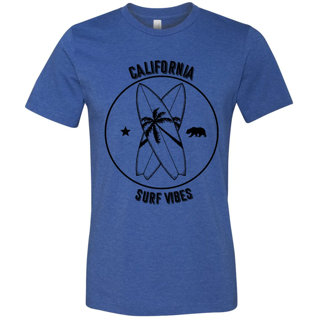 Surf Vibes Black Print Asst Colors Mens Lightweight Fitted T-Shirt/tee