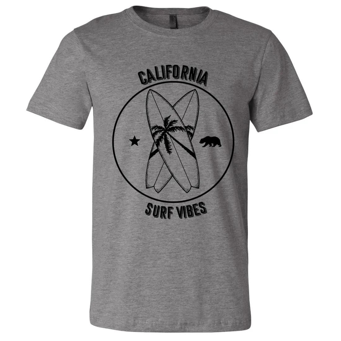 Surf Vibes Black Print Asst Colors Mens Lightweight Fitted T-Shirt/tee