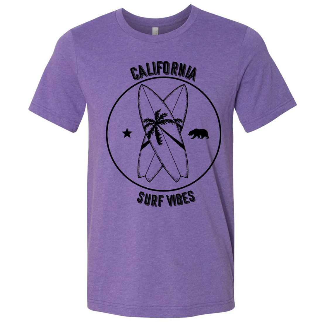 Surf Vibes Black Print Asst Colors Mens Lightweight Fitted T-Shirt/tee