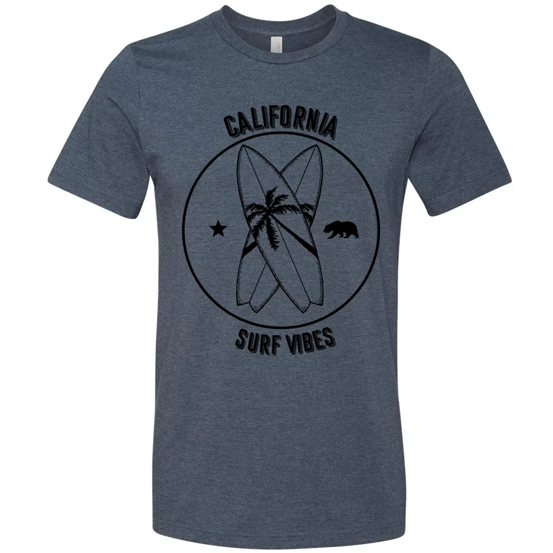 Surf Vibes Black Print Asst Colors Mens Lightweight Fitted T-Shirt/tee