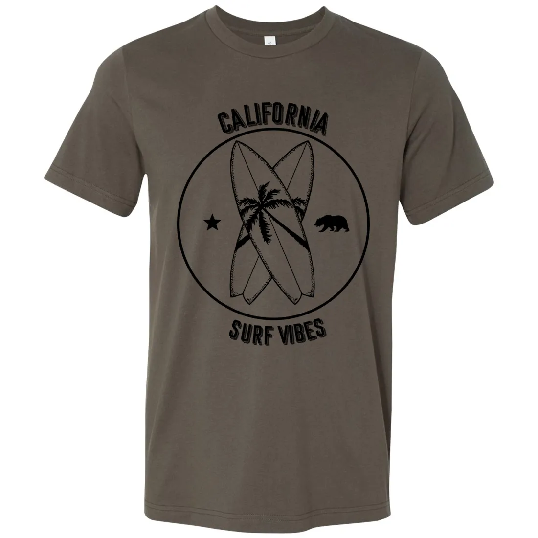 Surf Vibes Black Print Asst Colors Mens Lightweight Fitted T-Shirt/tee