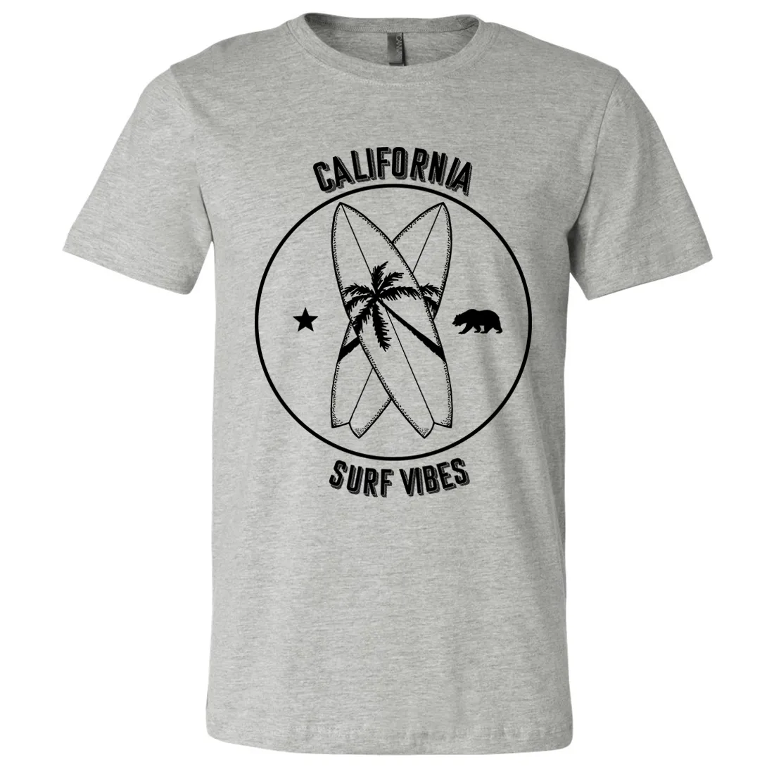 Surf Vibes Black Print Asst Colors Mens Lightweight Fitted T-Shirt/tee