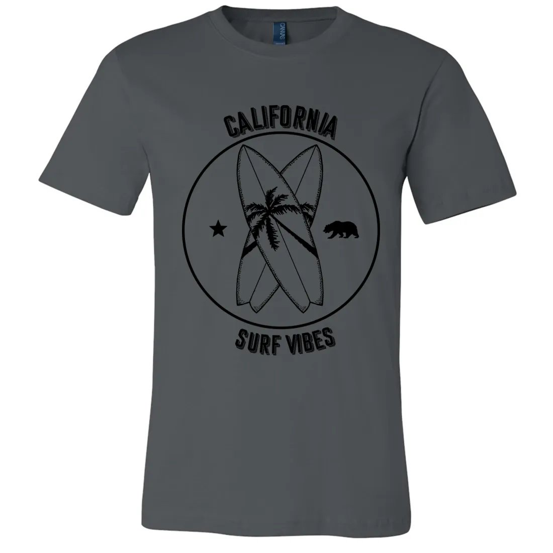 Surf Vibes Black Print Asst Colors Mens Lightweight Fitted T-Shirt/tee