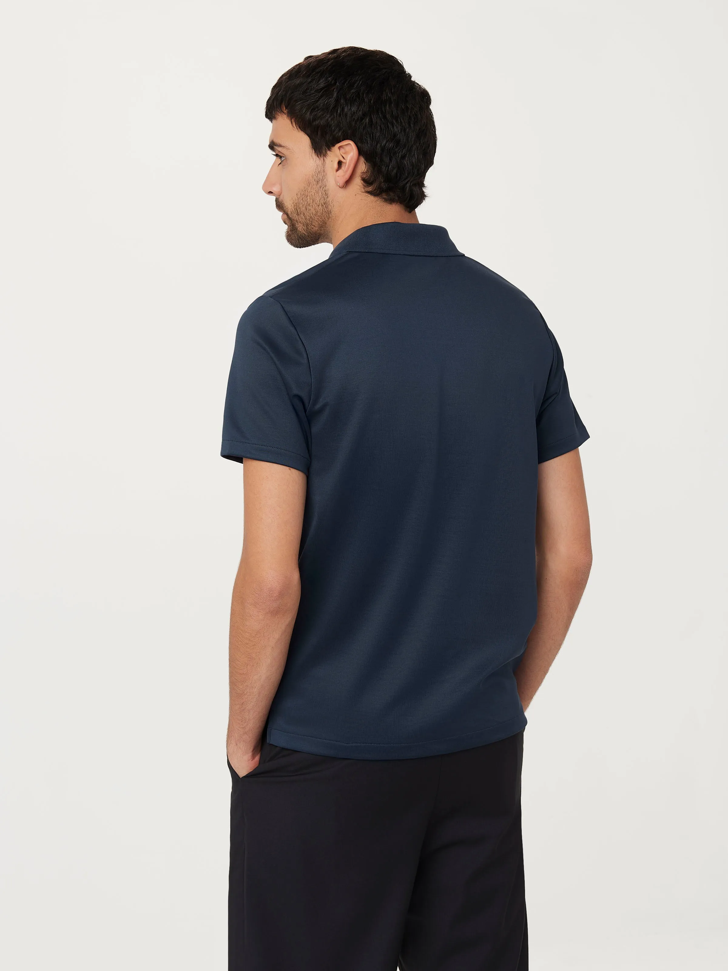 The Johnny Collar Polo in Midnight Blue