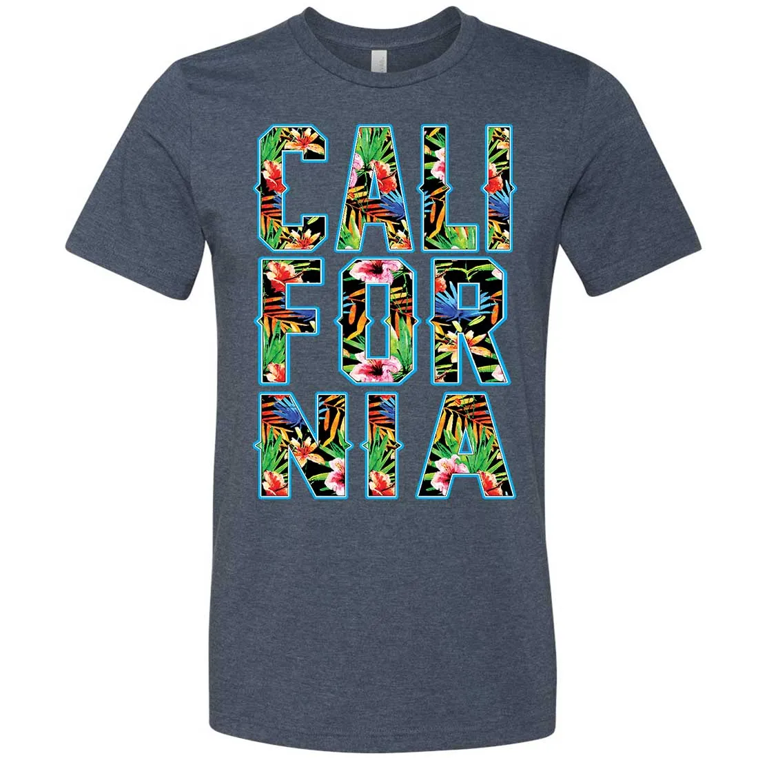 Tropical California Floral Print Asst Colors Mens Lightweight Fitted T-Shirt/tee