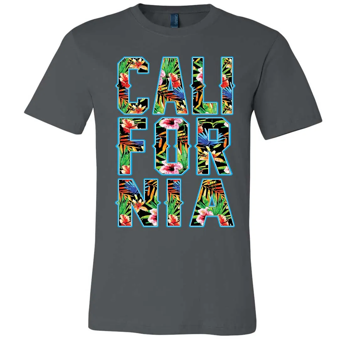 Tropical California Floral Print Asst Colors Mens Lightweight Fitted T-Shirt/tee