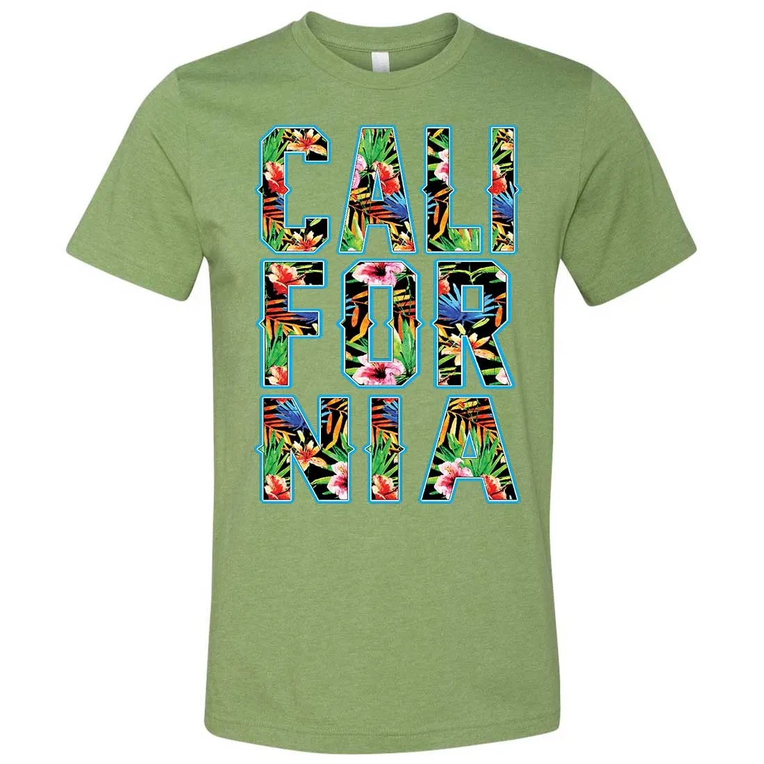 Tropical California Floral Print Asst Colors Mens Lightweight Fitted T-Shirt/tee