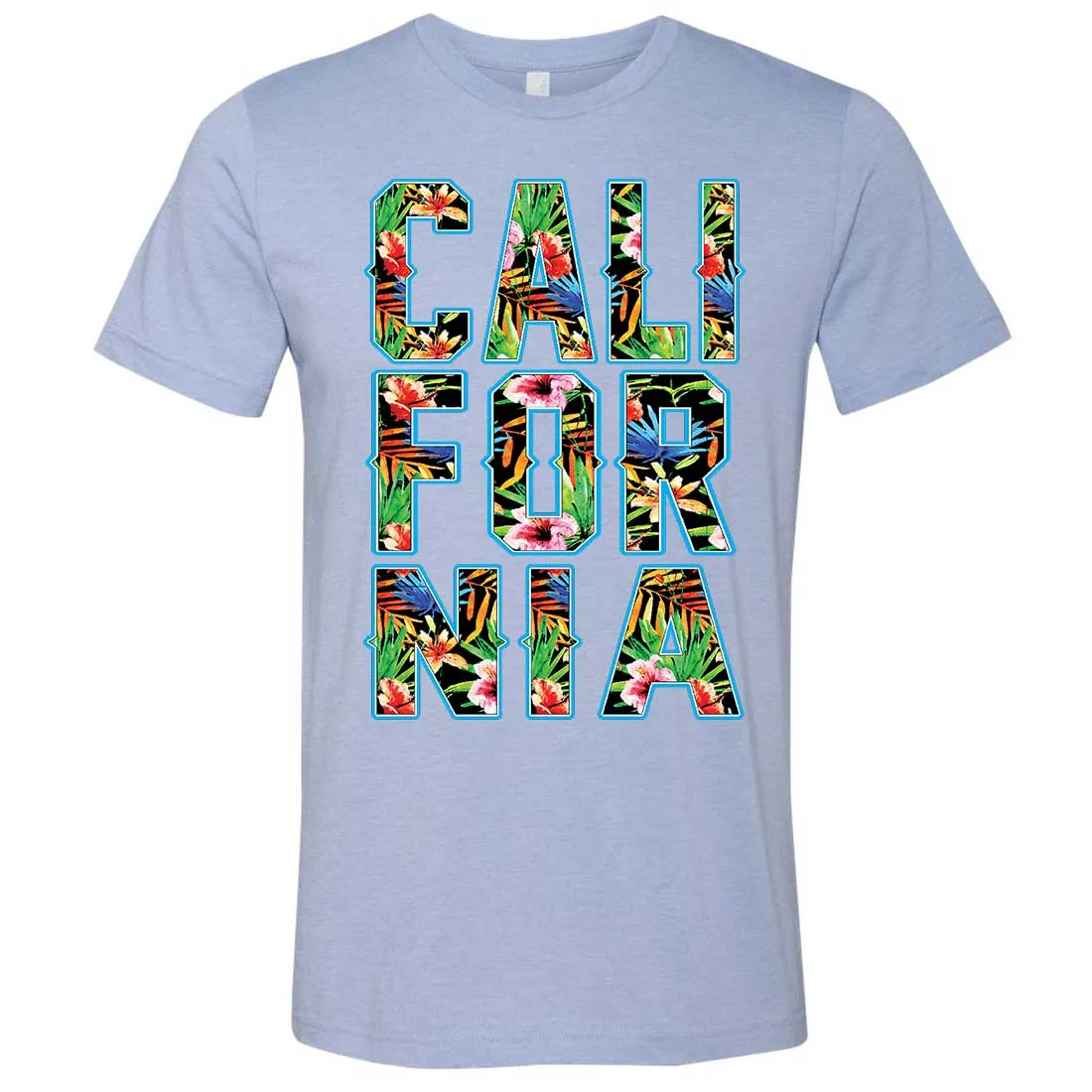 Tropical California Floral Print Asst Colors Mens Lightweight Fitted T-Shirt/tee