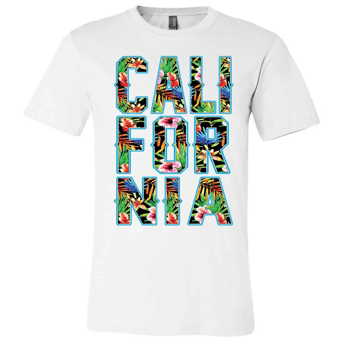 Tropical California Floral Print Asst Colors Mens Lightweight Fitted T-Shirt/tee