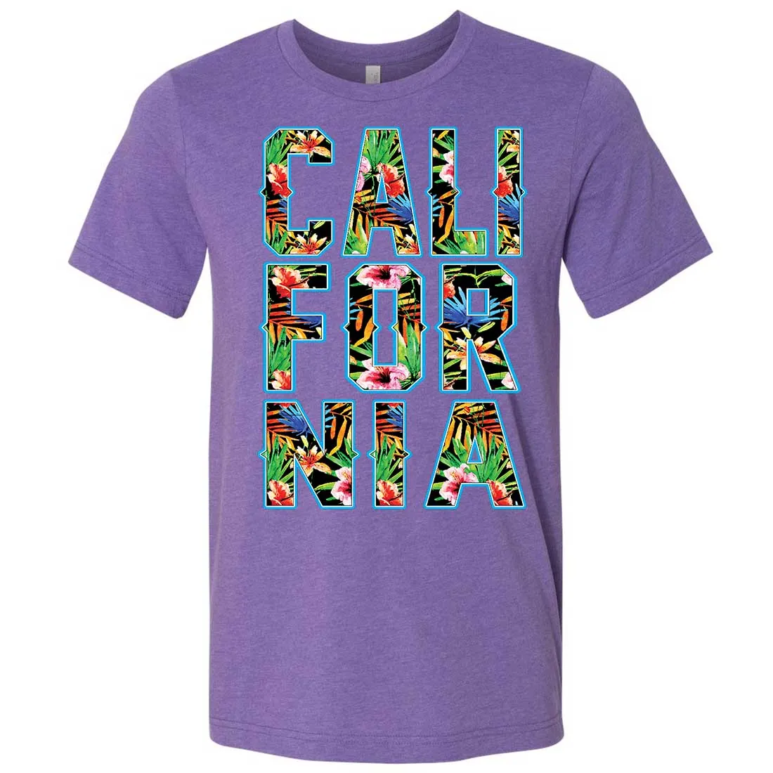Tropical California Floral Print Asst Colors Mens Lightweight Fitted T-Shirt/tee