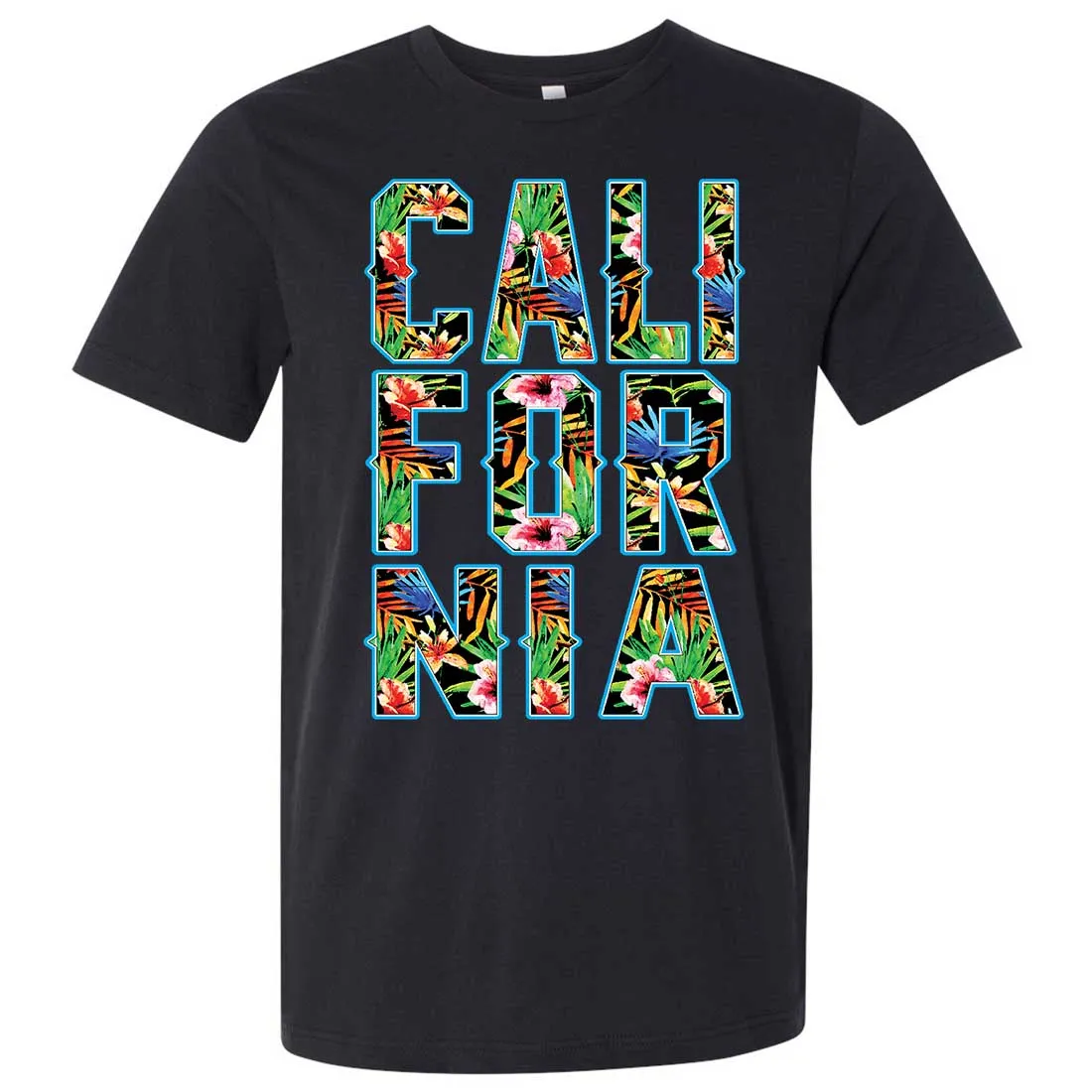 Tropical California Floral Print Asst Colors Mens Lightweight Fitted T-Shirt/tee