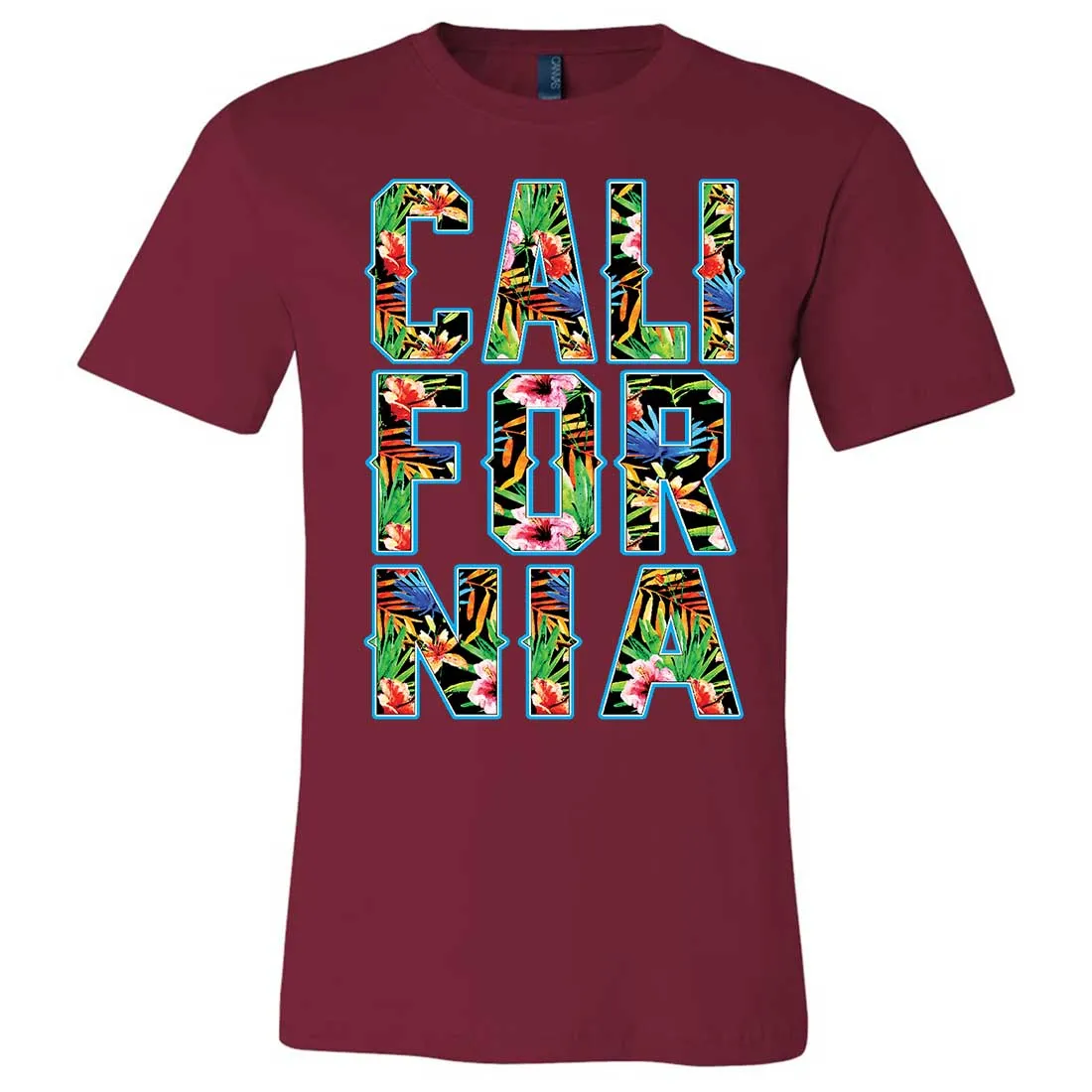 Tropical California Floral Print Asst Colors Mens Lightweight Fitted T-Shirt/tee