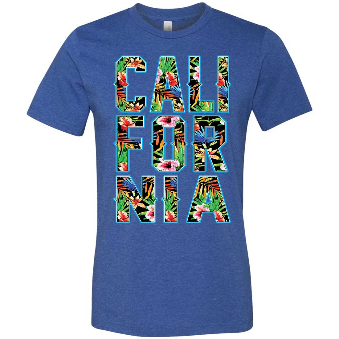 Tropical California Floral Print Asst Colors Mens Lightweight Fitted T-Shirt/tee