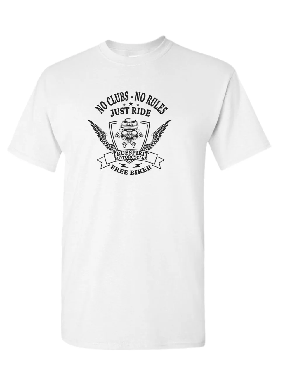 Truespirit motorcycle, no clubs, no rules t-shirt