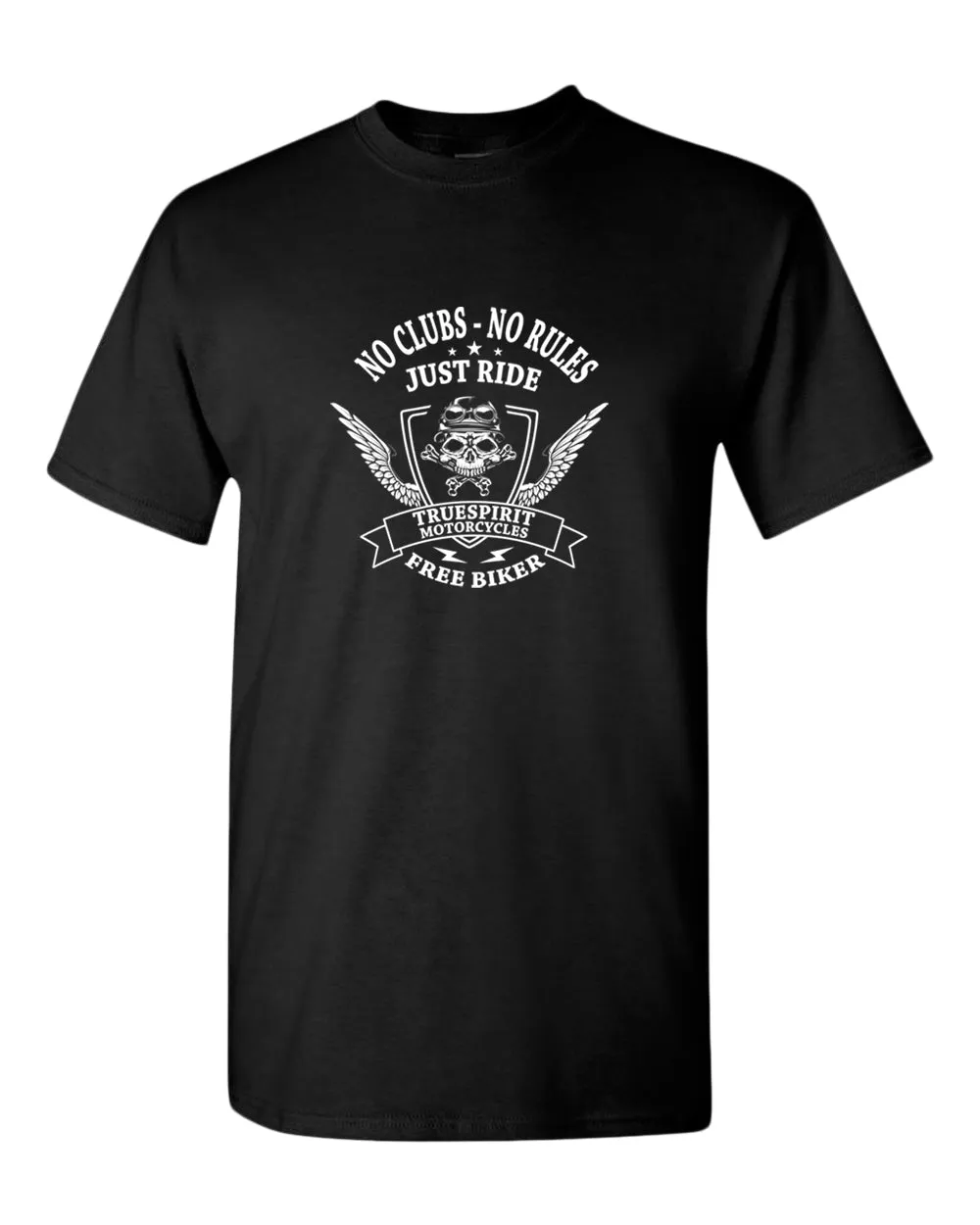 Truespirit motorcycle, no clubs, no rules t-shirt