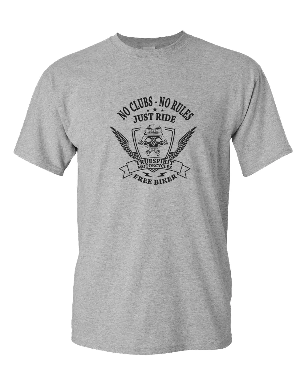 Truespirit motorcycle, no clubs, no rules t-shirt