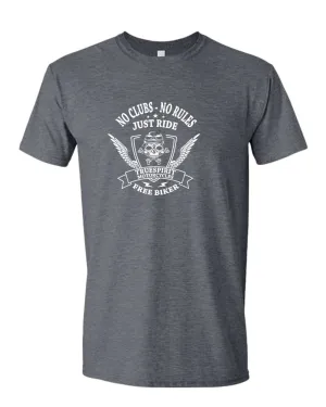 Truespirit motorcycle, no clubs, no rules t-shirt