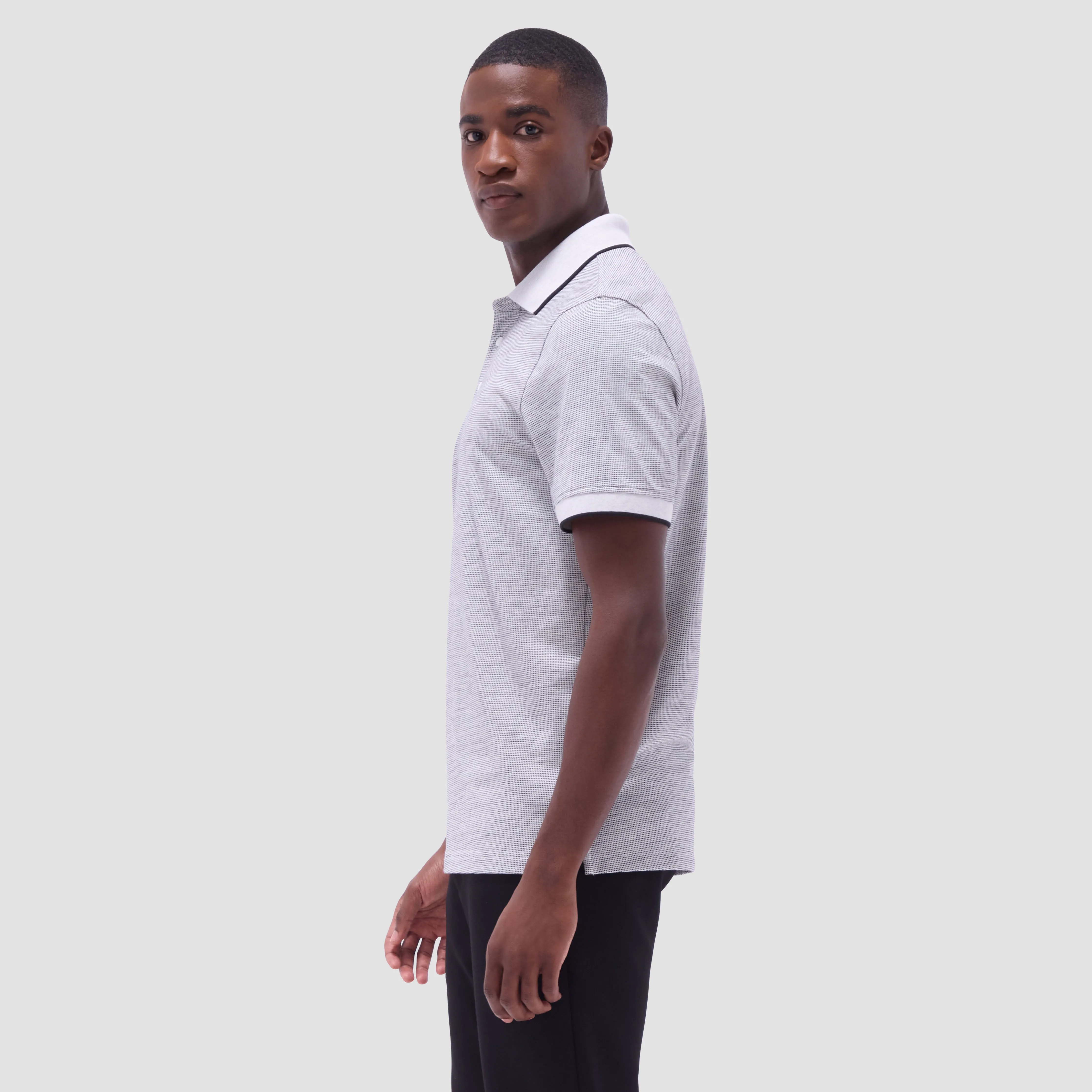Two-Tone Bird's Eye Polo Shirt