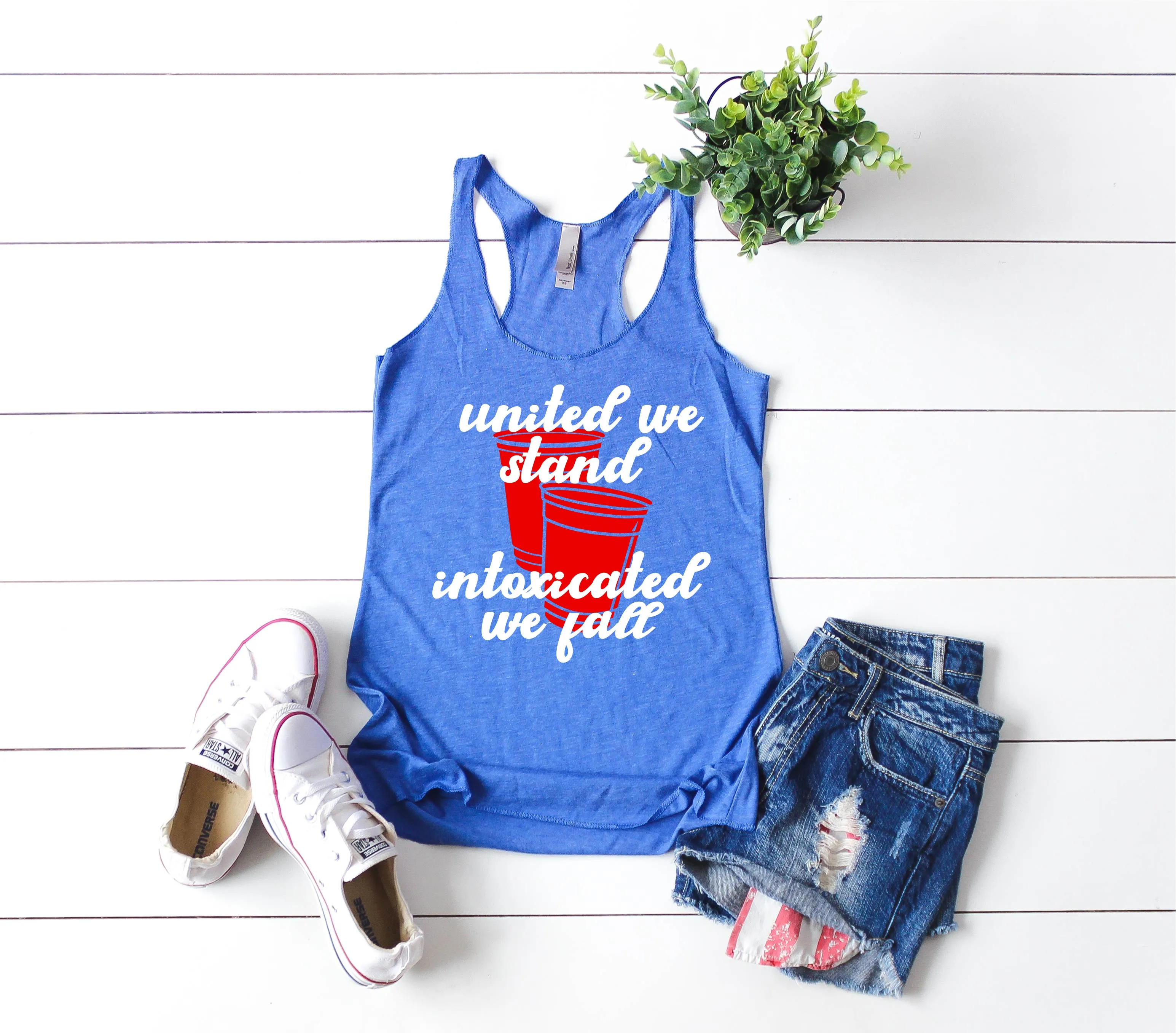 United We Stand Tank | 4th Of July Tank | 4th Of July Shirt | Women's Fitting Racer Tank Shirt