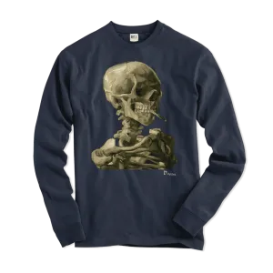 Van Gogh Skull of a Skeleton With Burning Cigarette 1886 Long Sleeve Shirt- 5 Colors