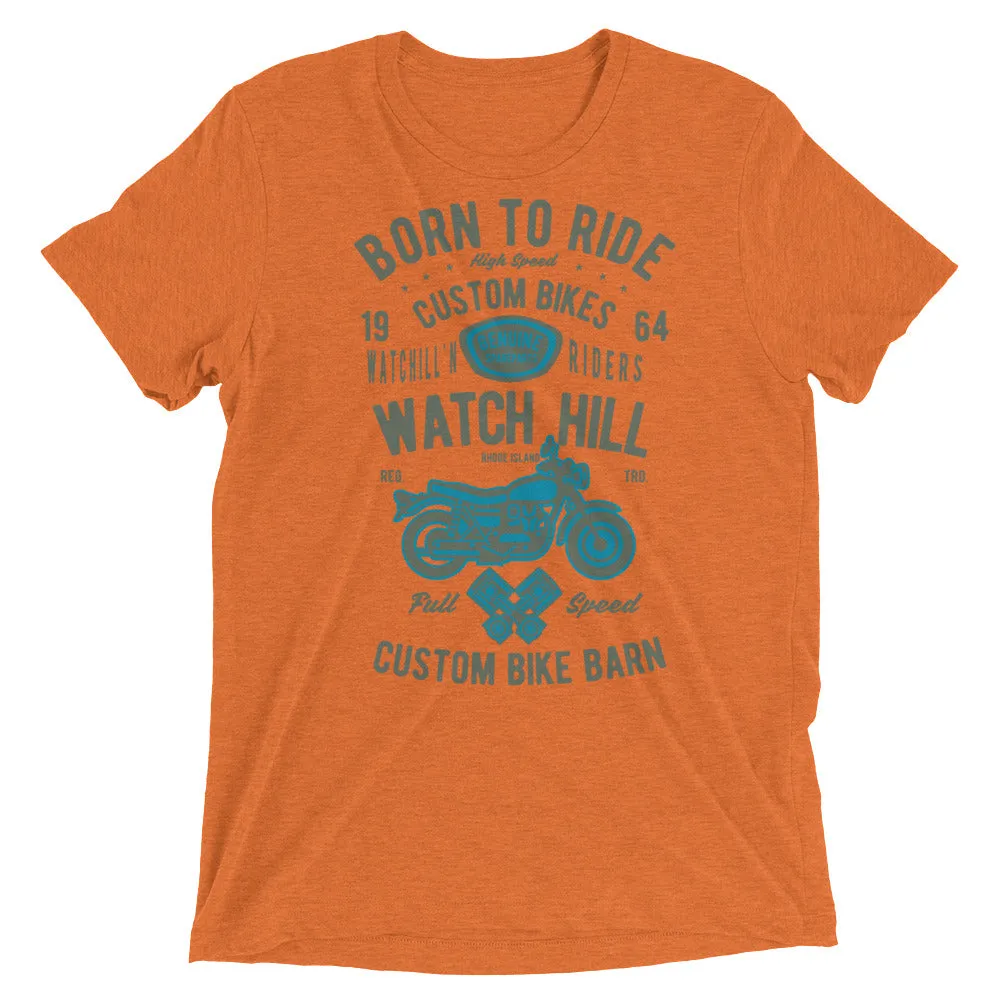 Watchill’n ‘Born To Ride’ Unisex Short sleeve t-shirt (Olive/Blue)
