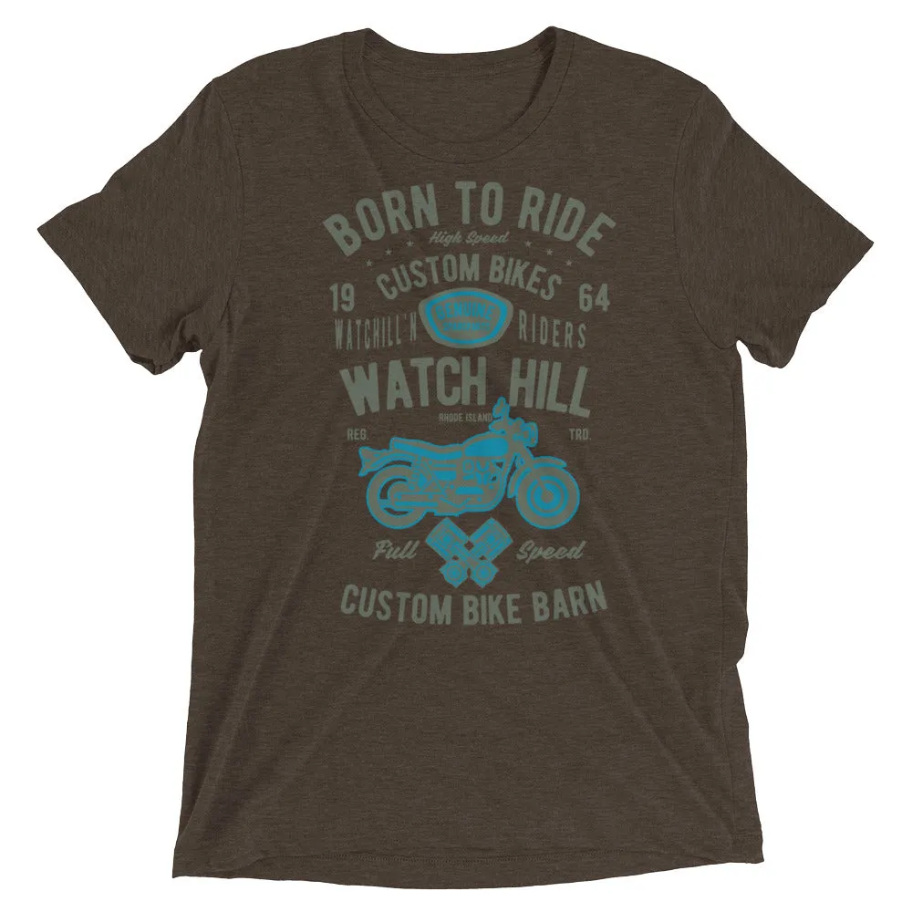 Watchill’n ‘Born To Ride’ Unisex Short sleeve t-shirt (Olive/Blue)