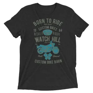 Watchill’n ‘Born To Ride’ Unisex Short sleeve t-shirt (Olive/Blue)