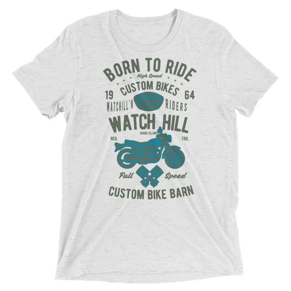 Watchill’n ‘Born To Ride’ Unisex Short sleeve t-shirt (Olive/Blue)