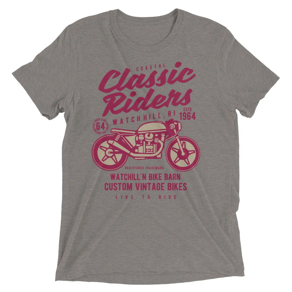 Watchill’n ‘Coastal Classic’ Unisex Short sleeve t-shirt (Rasberry/Creme)