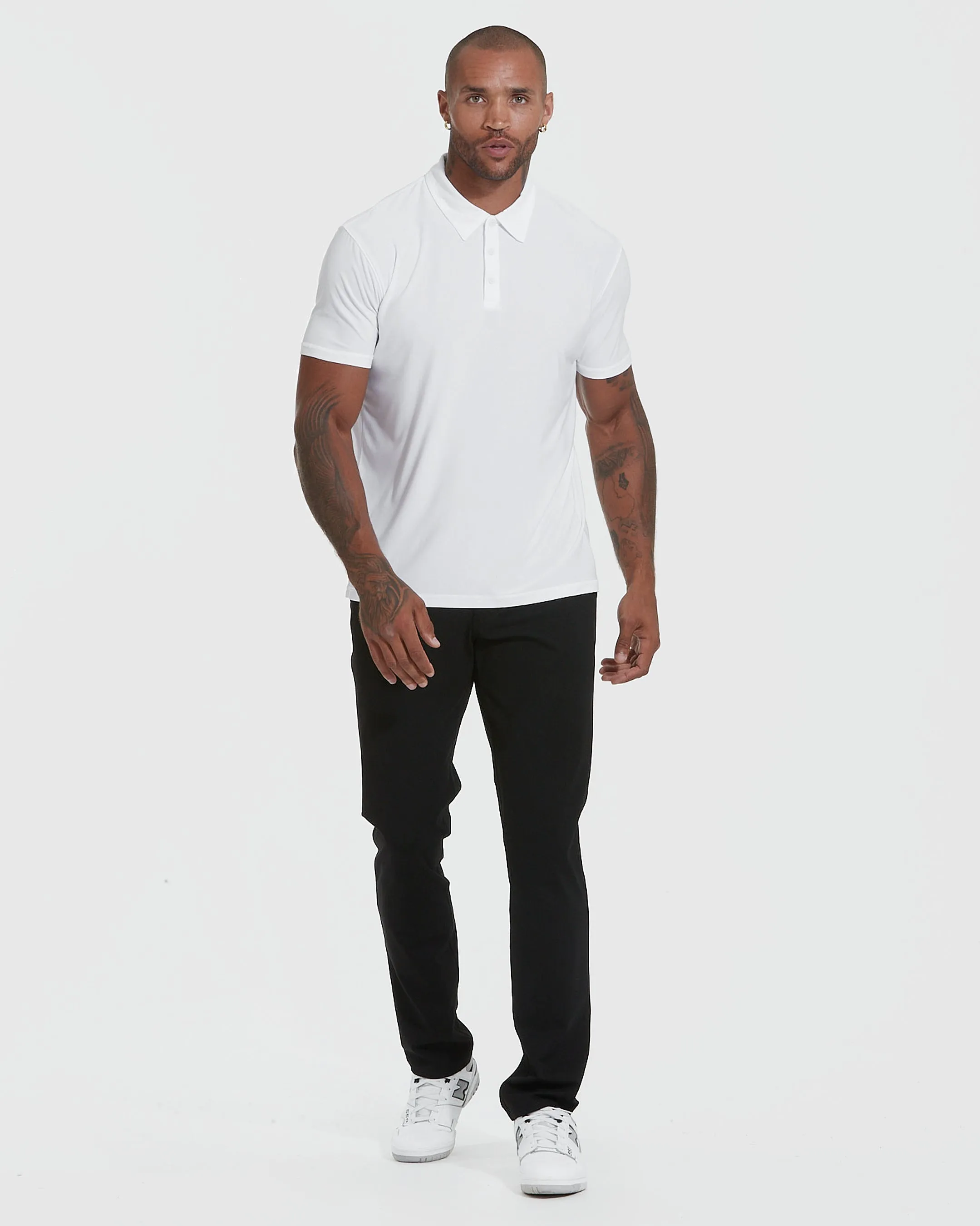 White Active Short Sleeve Polo