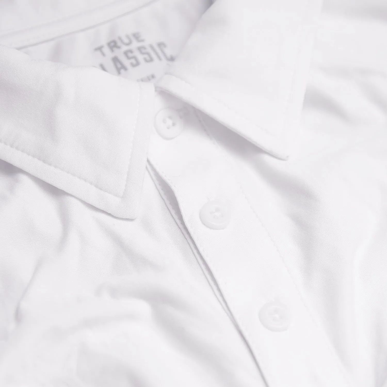 White Active Short Sleeve Polo