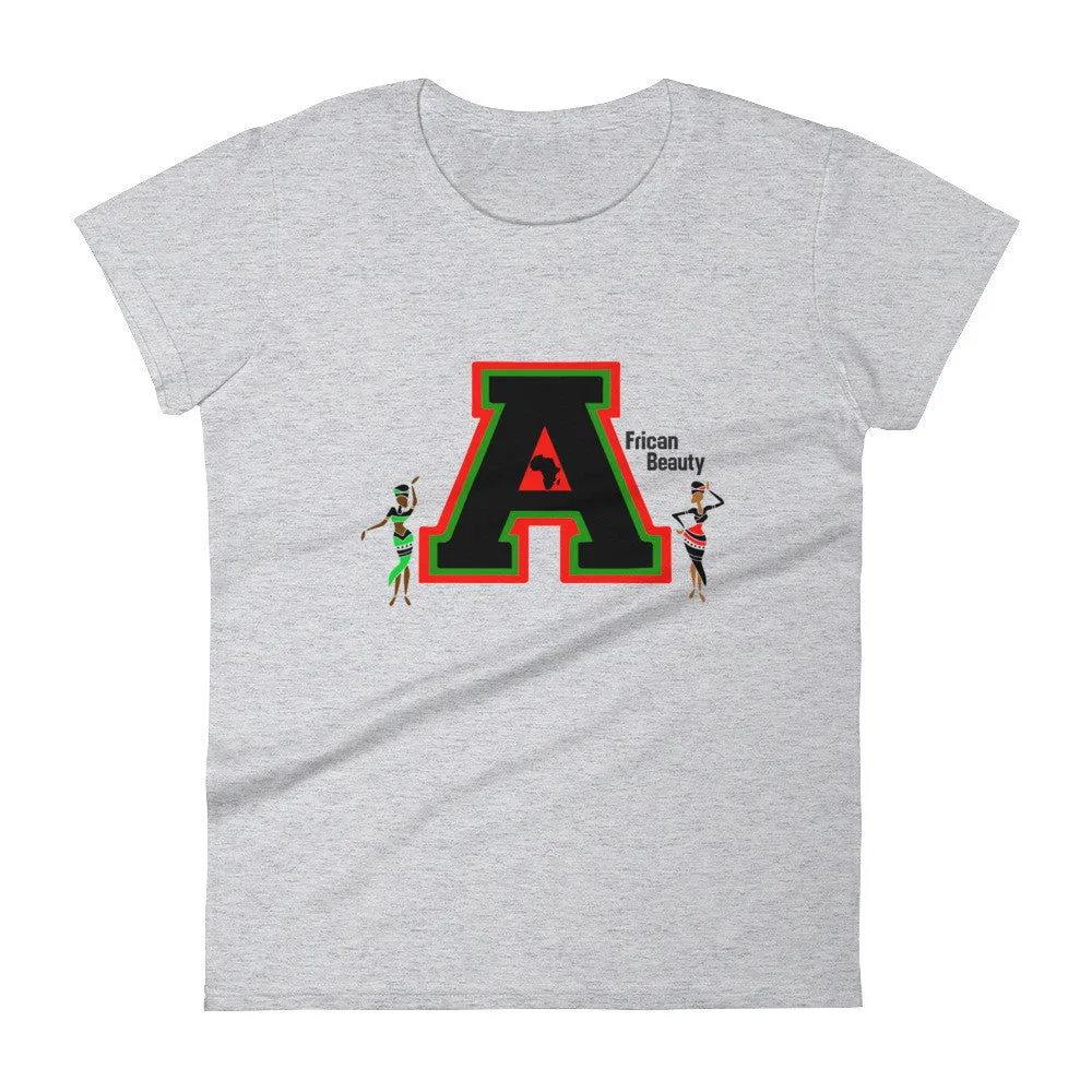 Women's short sleeve African Beauty Collegiate t-shirt