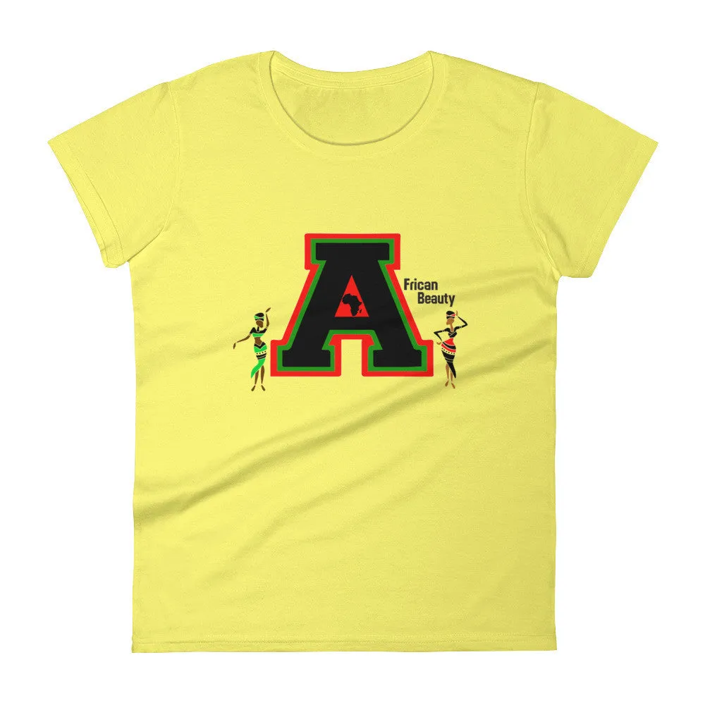 Women's short sleeve African Beauty Collegiate t-shirt