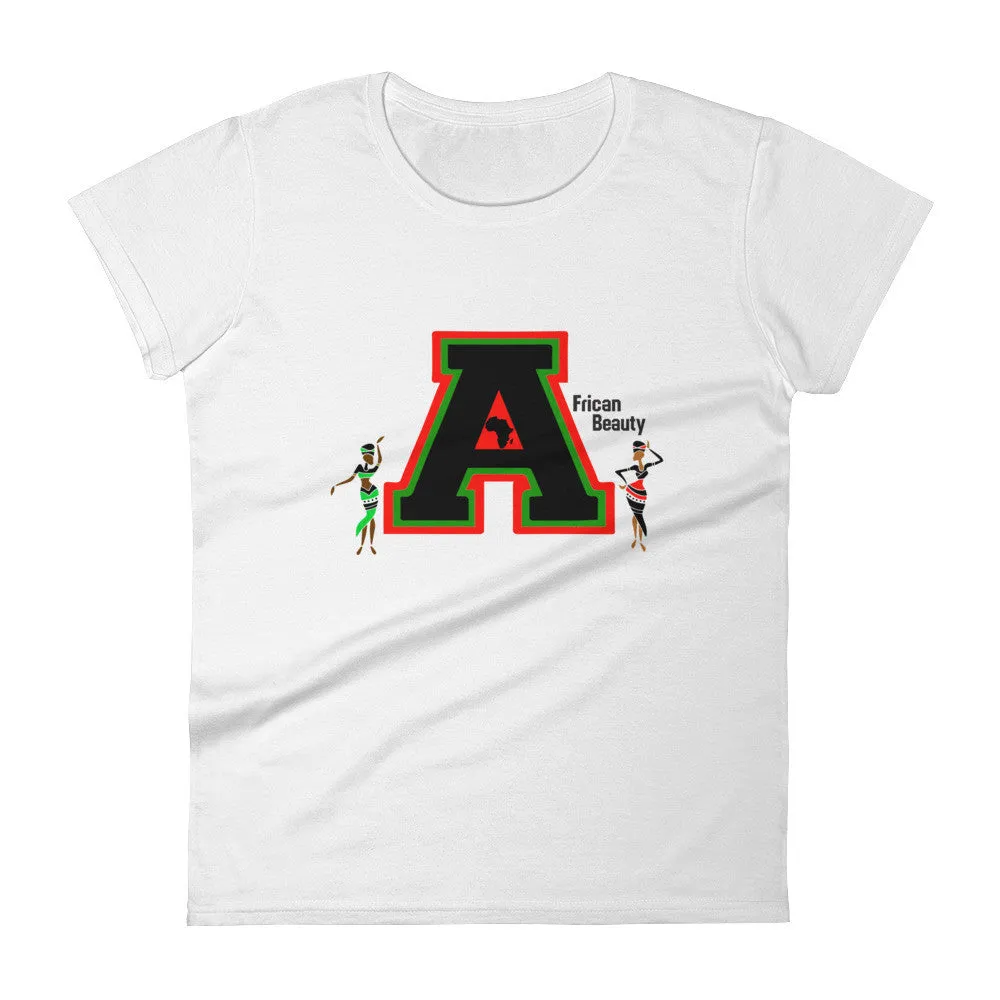Women's short sleeve African Beauty Collegiate t-shirt