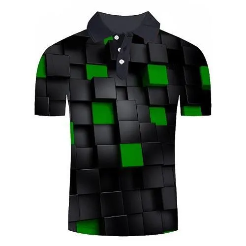 ZOOTOP BEAR 2019 Summer Hot Polo Shirt Men Short Sleeve Polo Shirt Red square 3d printed Shirts Slim Fit Cotton Men's Polo Shirt
